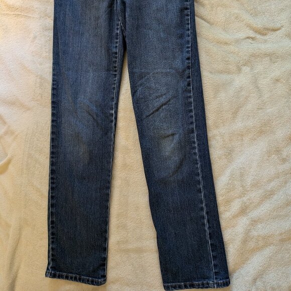 GLORIA VANDERBILT WOMEN'S BLUE JEANS 2 Amanda Pants Dark Mid Long Straight Leg - Picture 6 of 6